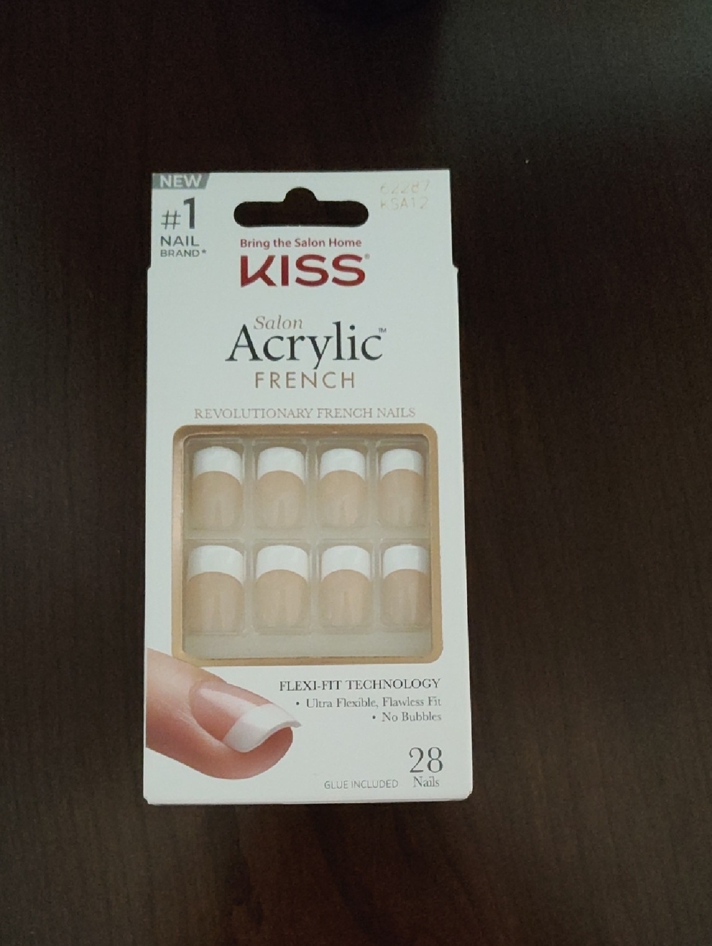 Kiss Salon Acrylic French Press-On Nails — White Tips with Nude Base